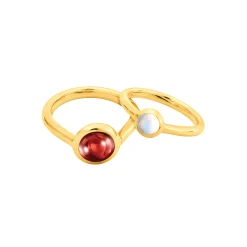 Peranakan Jewel Ring with Red Garnet