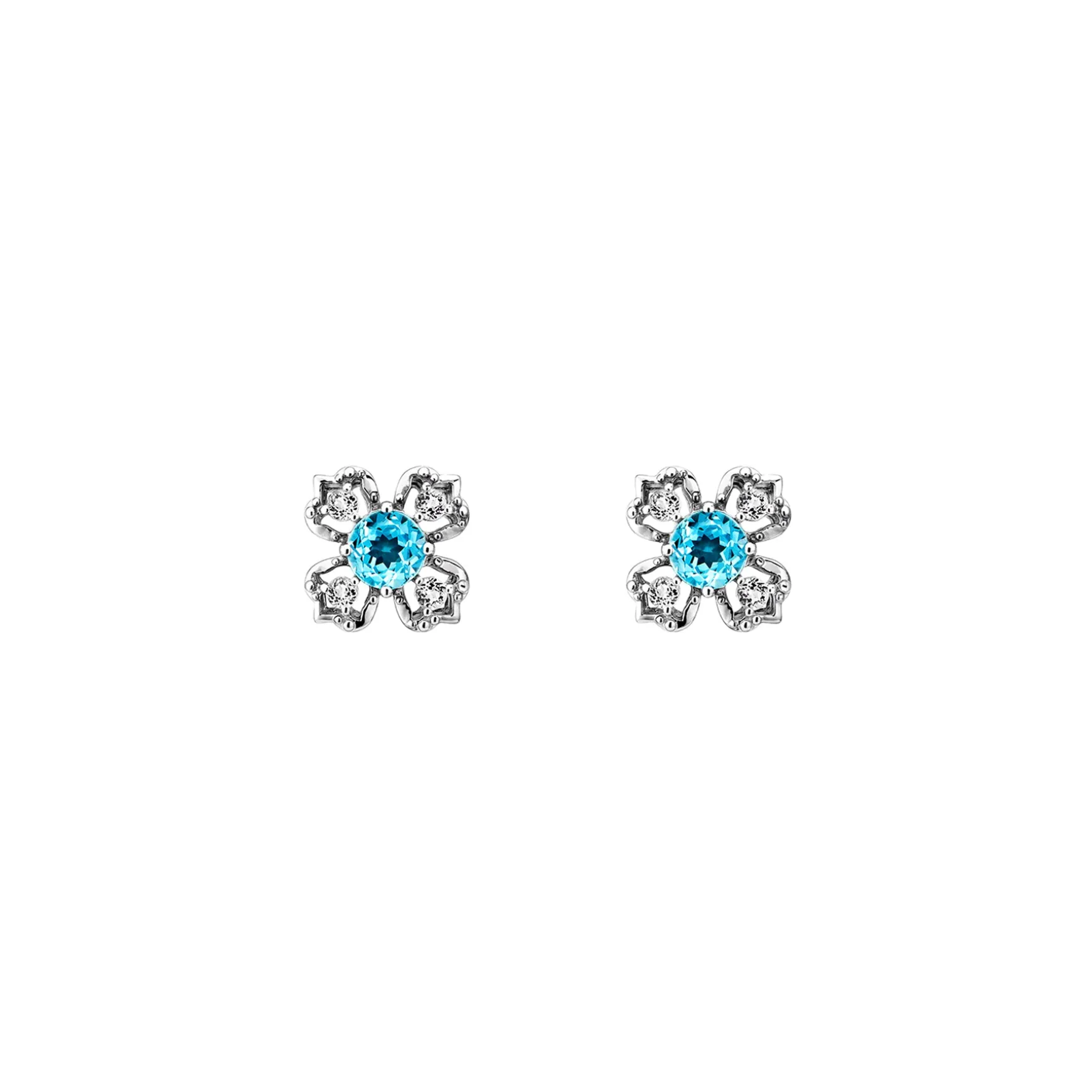Peranakan Kebaya Earrings (RH) with Sky Blue Topaz