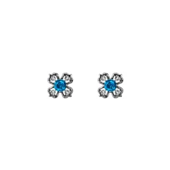 Peranakan Kebaya Earrings (BRH) with London Blue Topaz