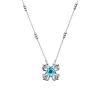 Peranakan Kebaya Necklace in Rhodium with Sky Blue Topaz