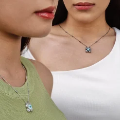 Peranakan Kebaya Necklace (BRH) with London Blue Topaz
