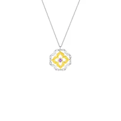 Peranakan Necklace with Amethyst & White Topaz