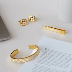Peranakan Orchid Bangle with White Enamel