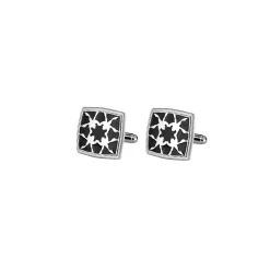 Peranakan Orchid with Black Enamel Cufflinks