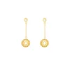 Peranakan Spheres Dangling Earrings with White Topaz (G)