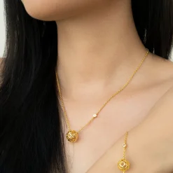 Peranakan Spheres Large Necklace with White Topaz (G)