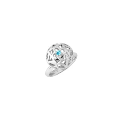 Peranakan Spheres Large Ring with Blue Topaz (RH)