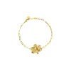 Petite Orchid Paperclip Bracelet in Gold