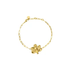 Petite Orchid Paperclip Bracelet in Gold