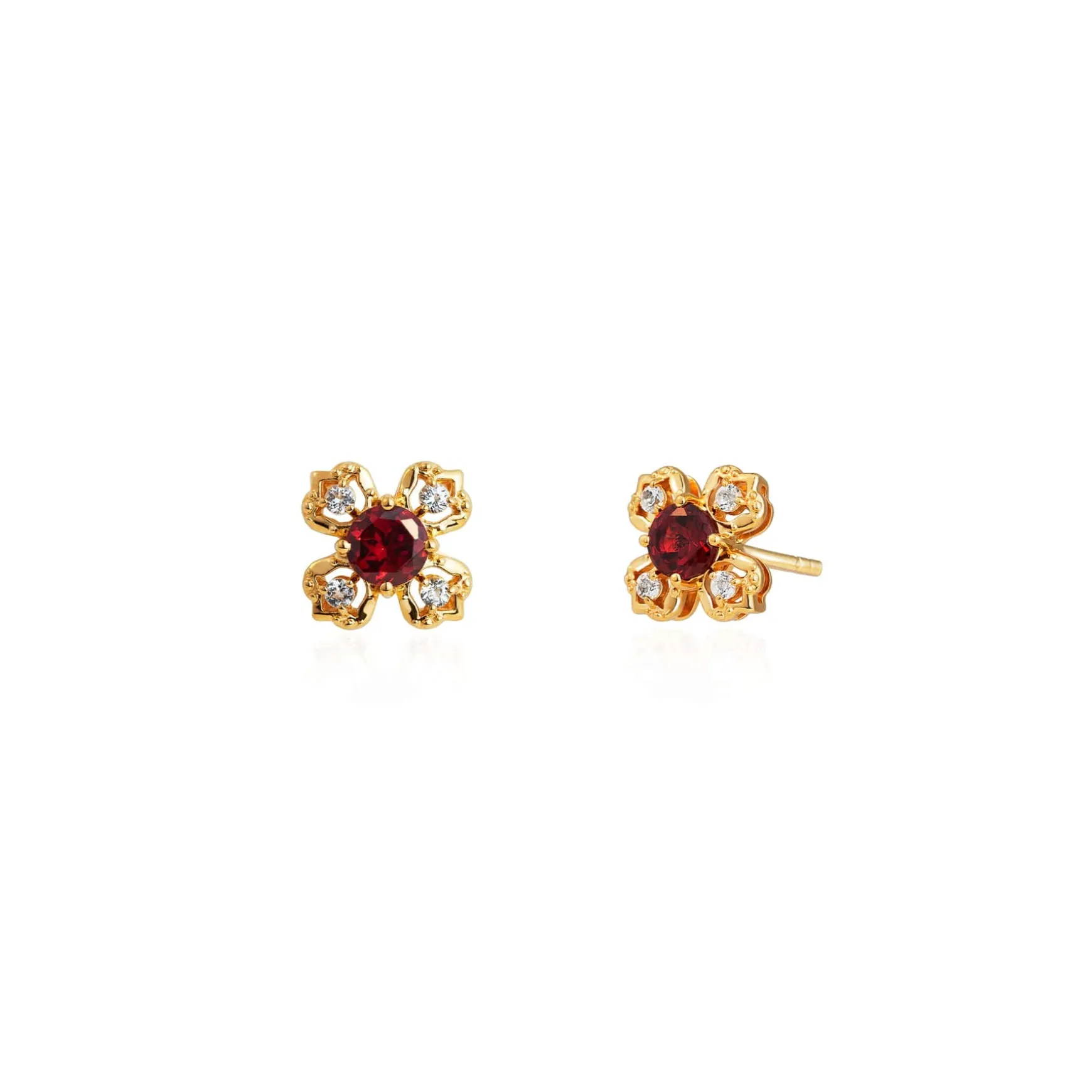 Petite Peranakan Kebaya Earrings With Garnet