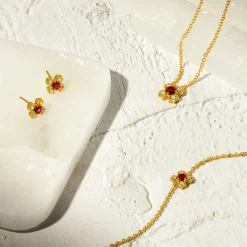 Petite Peranakan Kebaya Necklace With Garnet