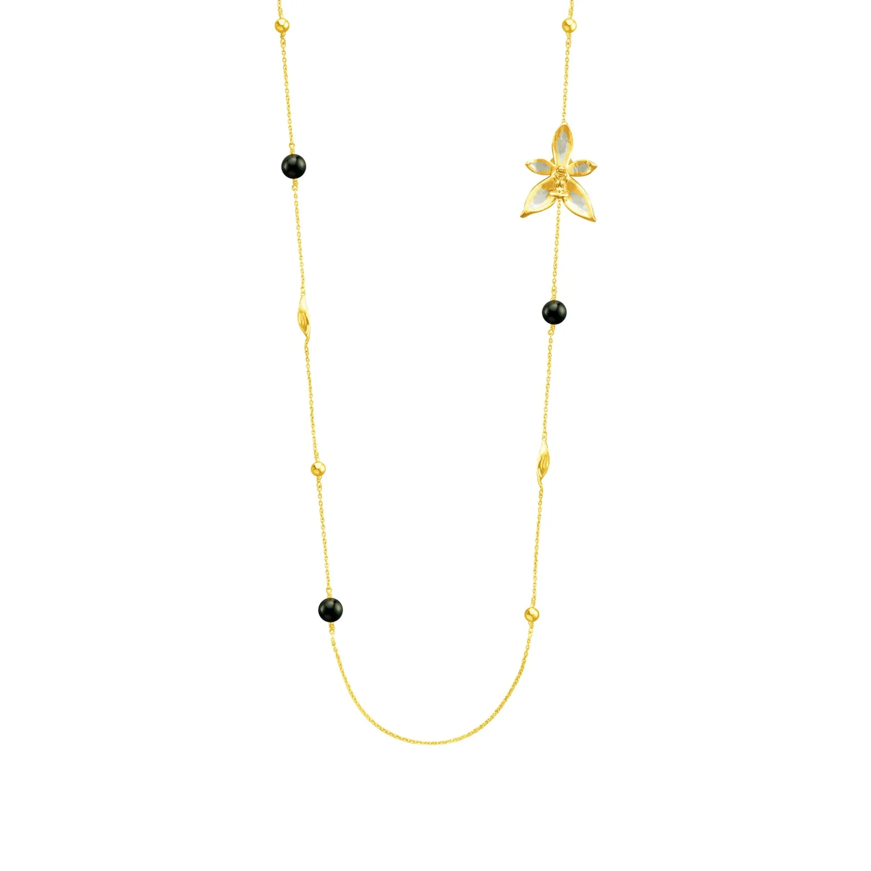 Phalaenopsis Blossom Necklace in Gold & Palladium