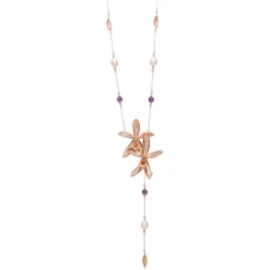 Phalaenopsis Cochlearis with White Fresh Water Pearls and Amethyst (RHRG)