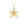 Phalaenopsis Cornu Cervi Orchid Necklace in Gold & Palladium