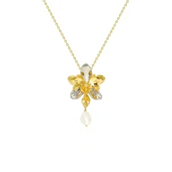 Phalaenopsis Cross Orchid Pearl Brooch