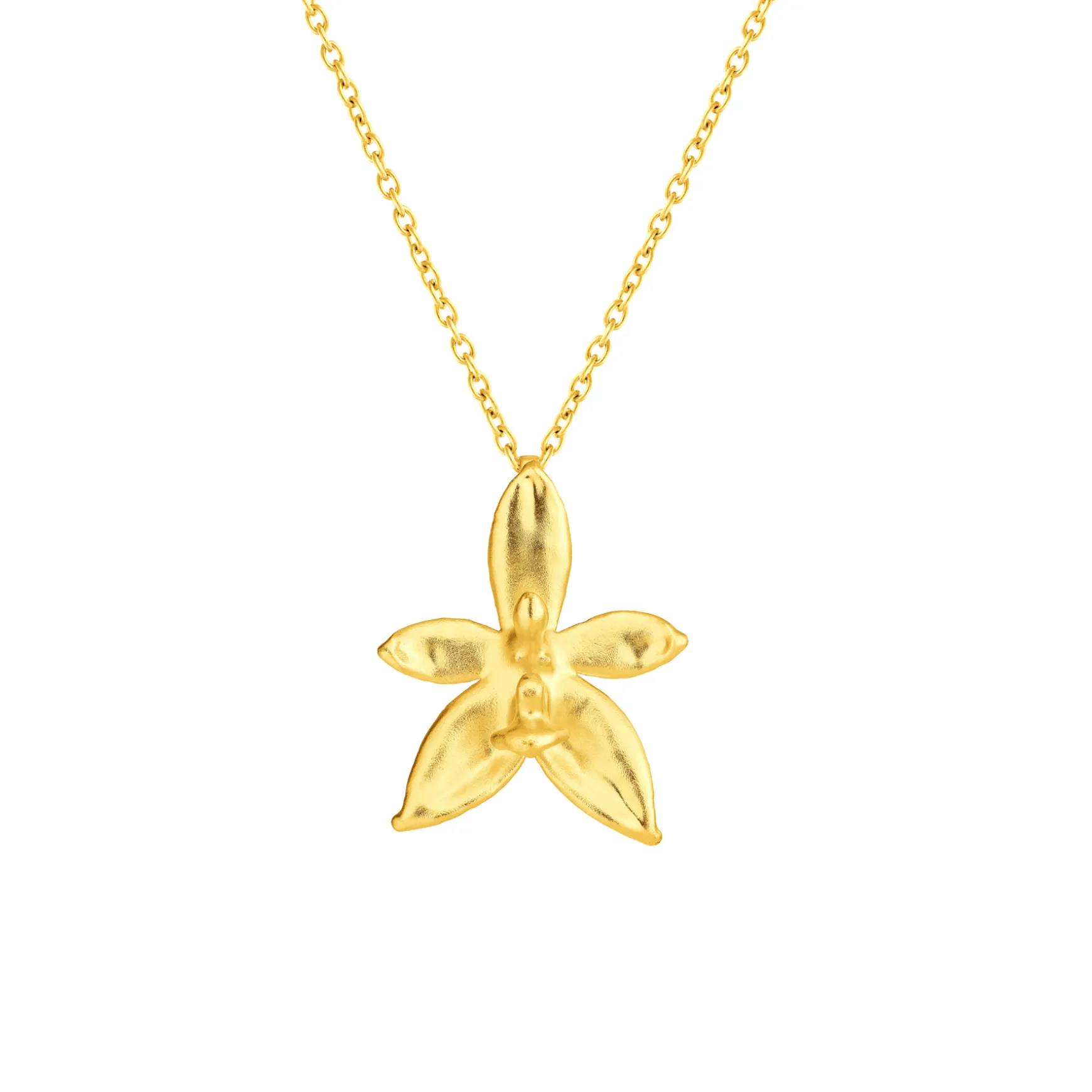 Phalaenopsis Necklace cum Brooch in Gold