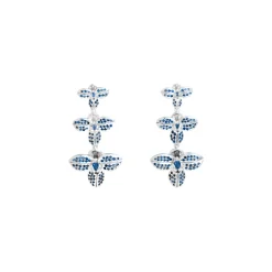 Rare Orchid Earrings with Blue Sapphire
