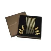 Set of 6 Gold-Plated Chopsticks with Carp Rest