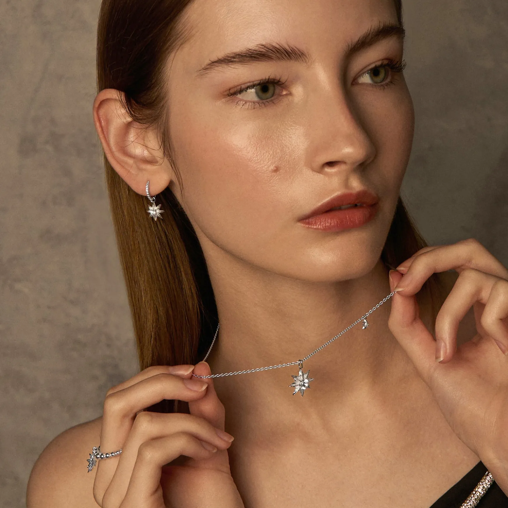 Starry Anise Necklace in Rhodium