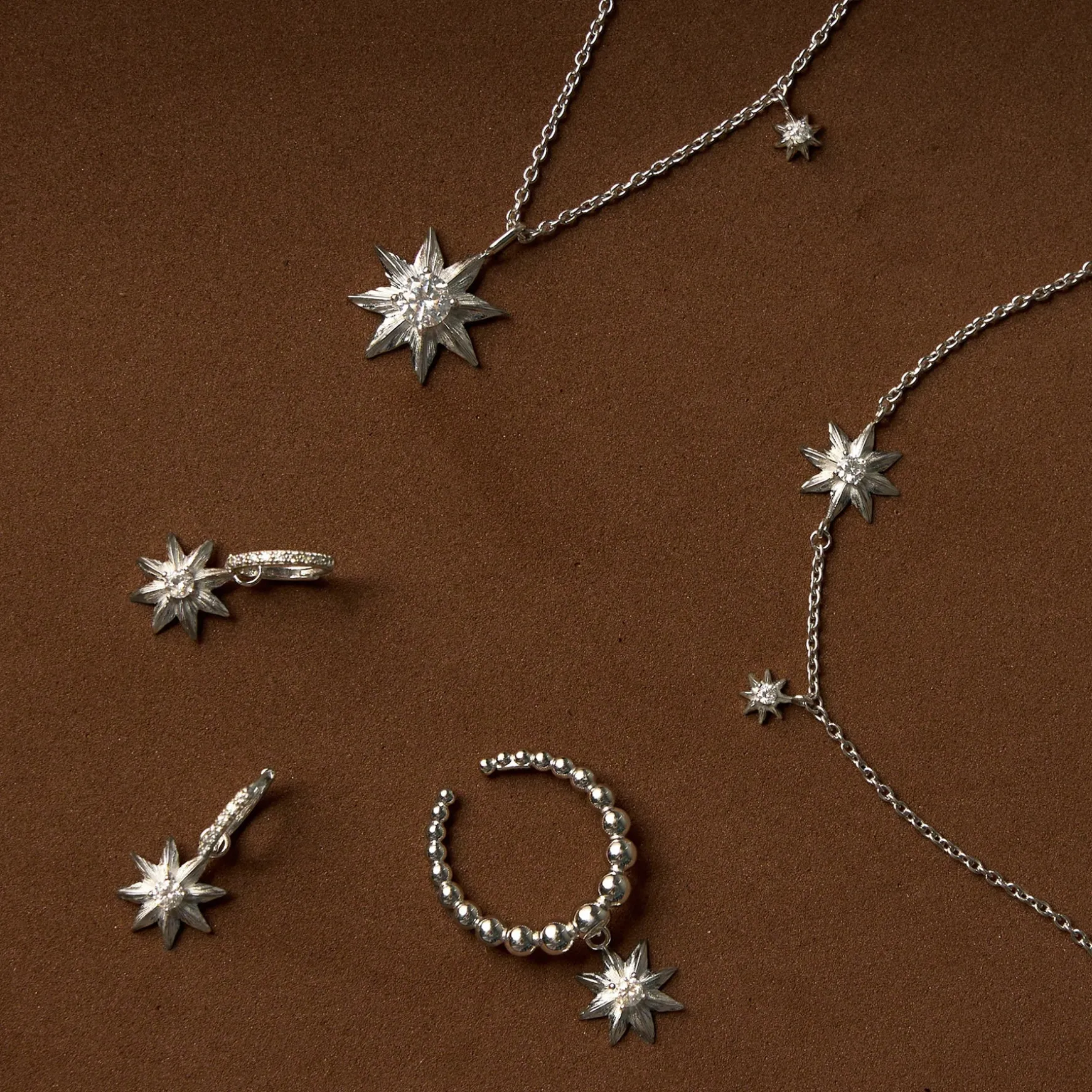 Starry Anise Necklace in Rhodium