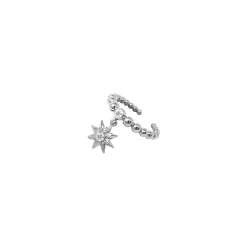Starry Anise Ring in Rhodium