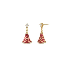 Sweet Nyonya Earrings in Gold with White Topaz
