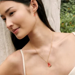 Sweet Nyonya Necklace in Gold with White Topaz