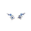 Timeless Nyonya Climber Earrings in Rhodium with Blue Sapphires
