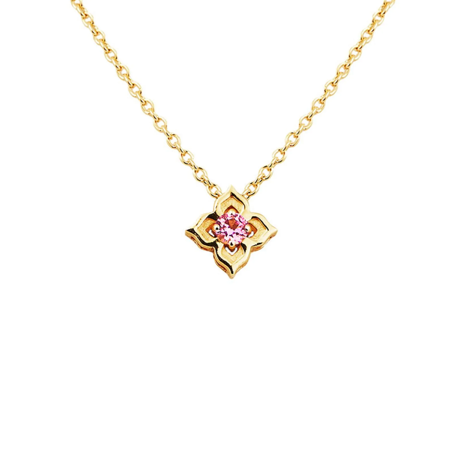 Timeless Nyonya Necklace in Gold with Pink Sapphires