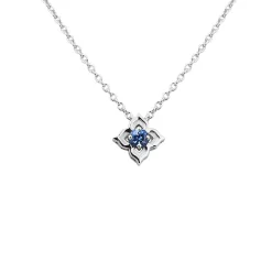Timeless Nyonya Necklace in Rhodium with Blue Sapphires