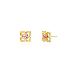 Timeless Peranakan Earrings With Pink Tourmaline