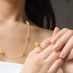 Timeless Peranakan II Necklace (G) with Hessonite