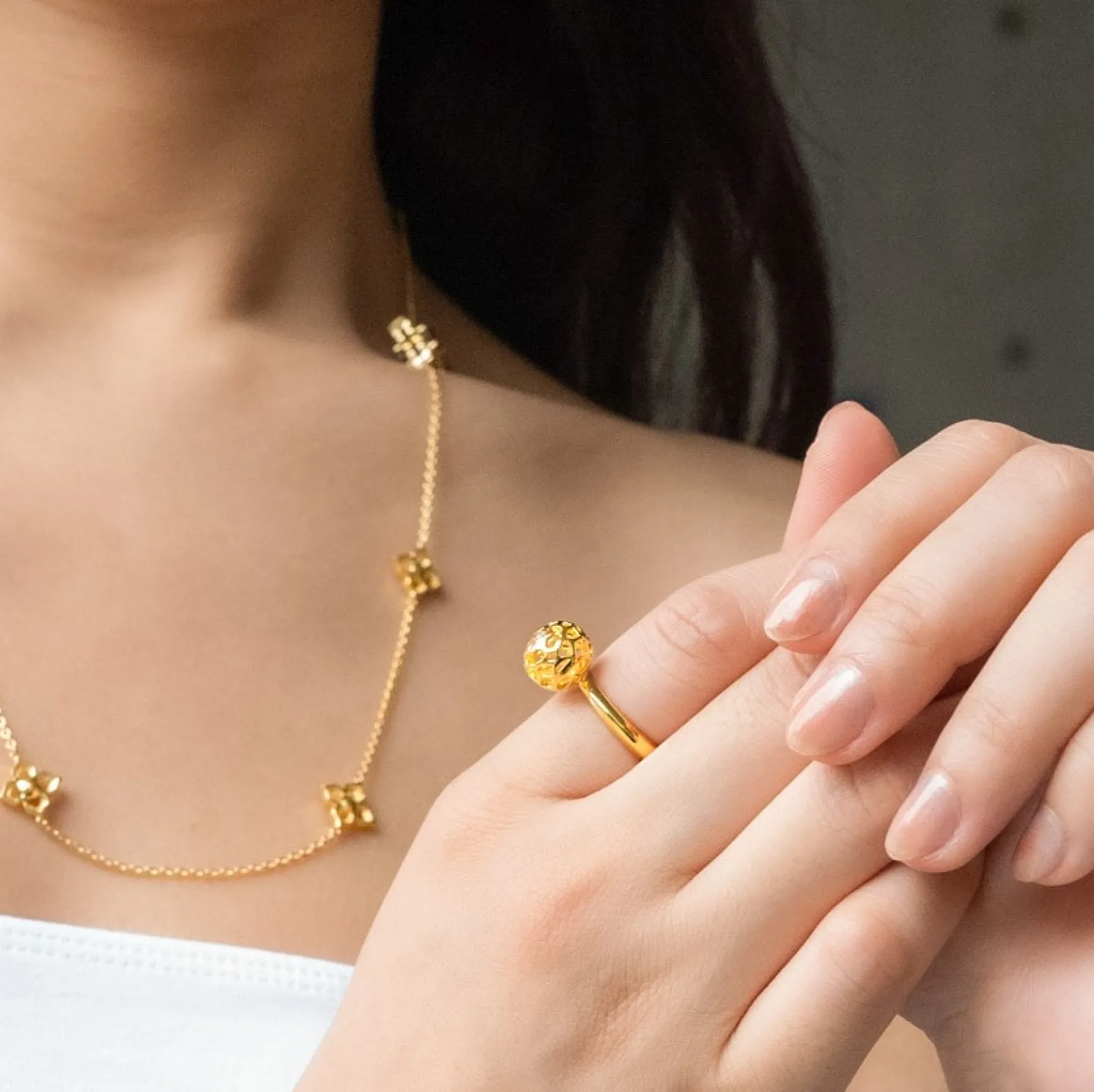 Timeless Peranakan II Necklace (G) with Hessonite
