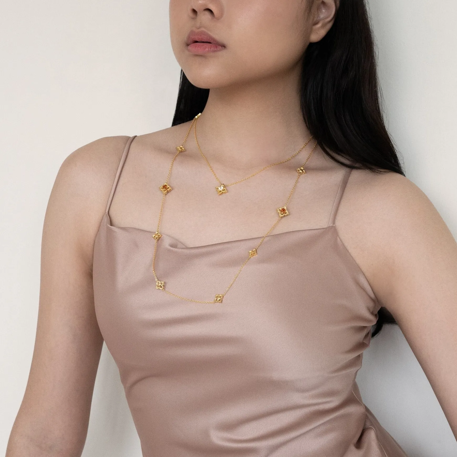 Timeless Peranakan II Necklace (G) with Hessonite