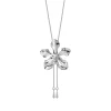 Vanda Limbata Orchid Long Slider Necklace in Palladium