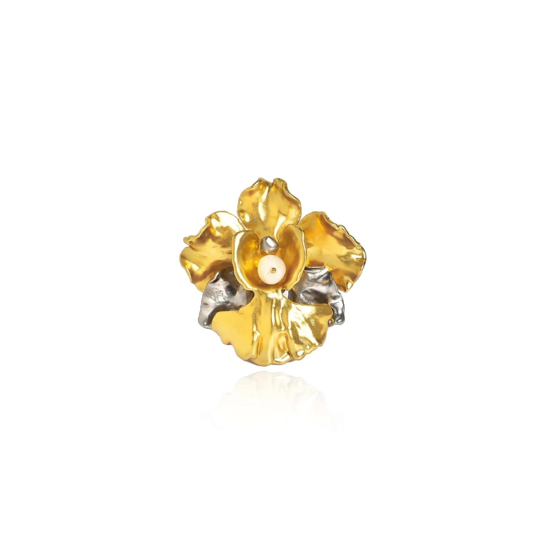 Vanda Miss Joaquim Orchid Pearl Brooch