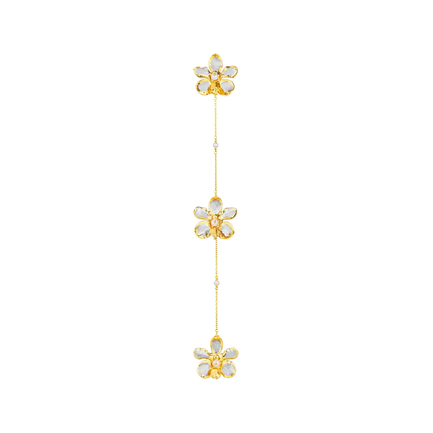 Vanda Sunset Orchid Kerongsang In Gold and Palladium
