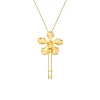 Vanda Wee Kim Lian Orchid Long Slider Necklace in Gold