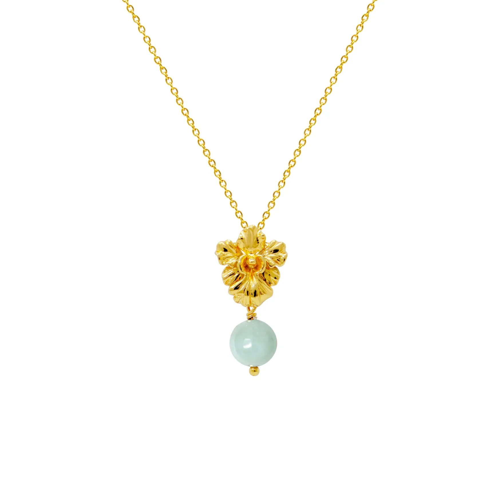 Vanda Whispers Necklace in Gold with Jadeite
