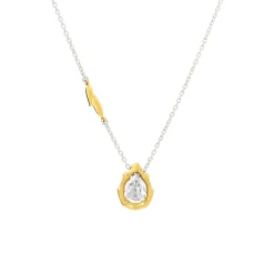 Vintage Bamboo Necklace with White Topaz